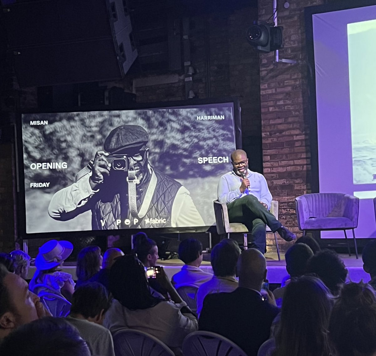 really lovely to finally meet <a href="/misanharriman/">Misan Harriman</a> today at <a href="/prooofofpeople/">proofofpeople</a> and to hear his opening remarks on our responsibilities to the community and the world beyond. he left us with these words: “as the world is burning, we must not pass each other by like ships in the night.”