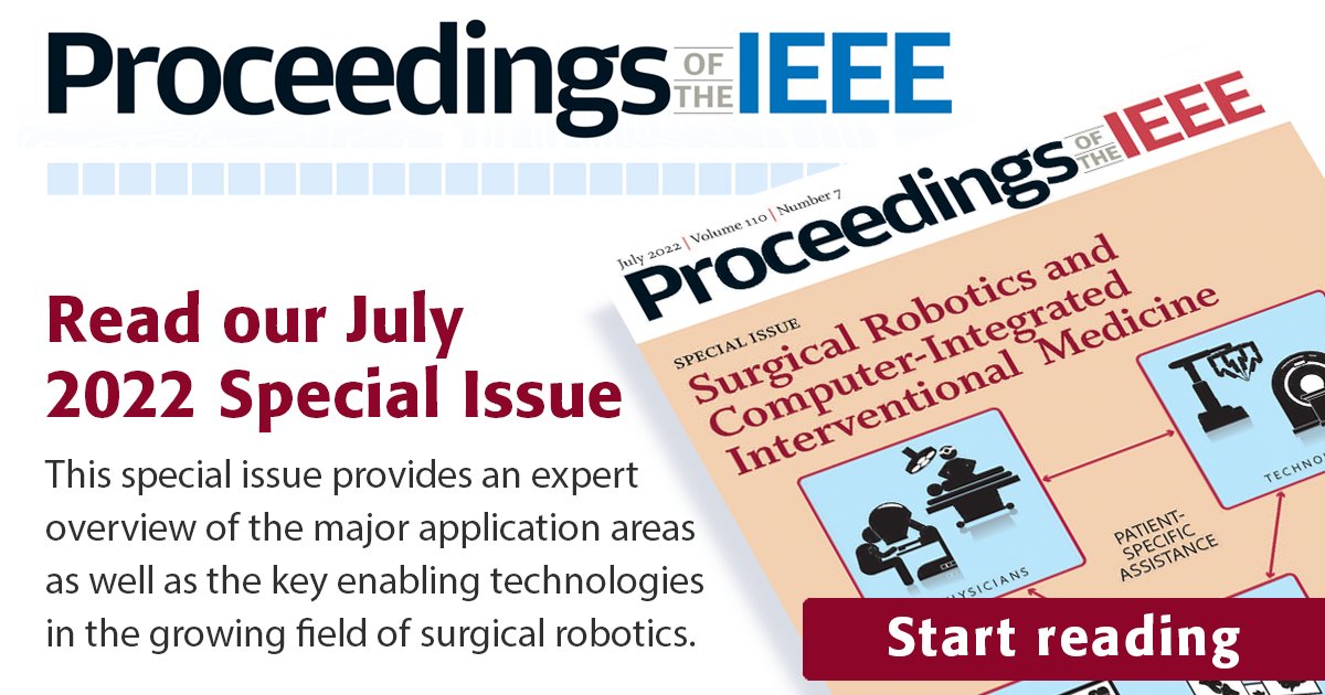 ProceedingsIEEE's tweet image. As #ContinuumRobot technologies evolve, various #research challenges and translation strategies must be addressed in order to realize widespread clinical adoption. Learn more now in @ProceedingsIEEE's July 2022 Special Issue: bit.ly/ProceedingsIEE… #robotics #healthcare
