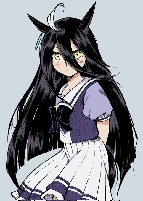 漫画描いてる合間に描いて色塗りしたマンハッタンカフェ #ウマ娘 