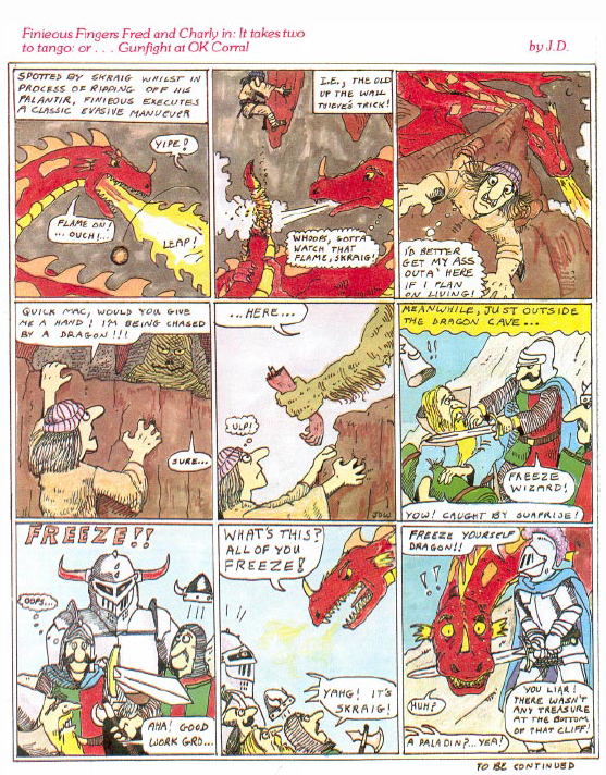 CalstaffTheGold's tweet photo. From The Dragon #30 (Oct/79), episode 23 of Finieous Fingers, Fred & Charly in: "It Takes Two to Tango," or..."Gunfight at OK Corral" by JD Webster.
#GamingComics https://t.co/KUJtu2EkAf