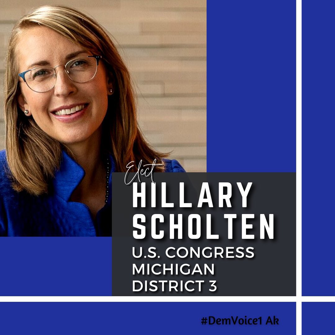 Meet HILLARY SCHOLTEN, former attorney for DOJ, running for Congress in #MI03

<a href="/HillaryScholten/">Hillary Scholten</a> is committed to common sense solutions to pressing problems like

🔳 healthcare system strained by pandemic 
🔳 rising cost of goods
🔳 organized assault on our democracy

#DemVoice1