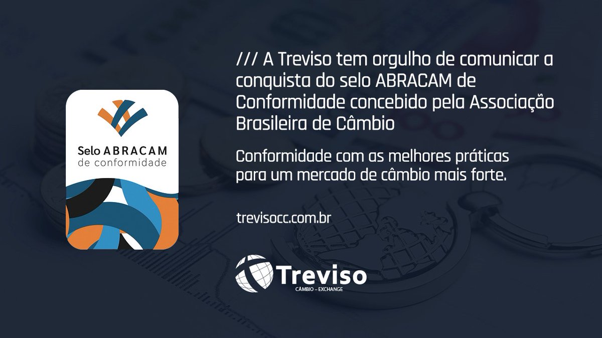trevisocambio's tweet photo. Não que seja novidade para os nossos clientes, mas os serviços da Treviso atendem aos mais rigorosos padrões de qualidade do mercado. Então assim que soubemos que a ABRACAM nos outorgou seu Selo de Conformidade 🏵️ viemos correndo contar para vcs!🗣️ https://t.co/7M0zTTYsIg