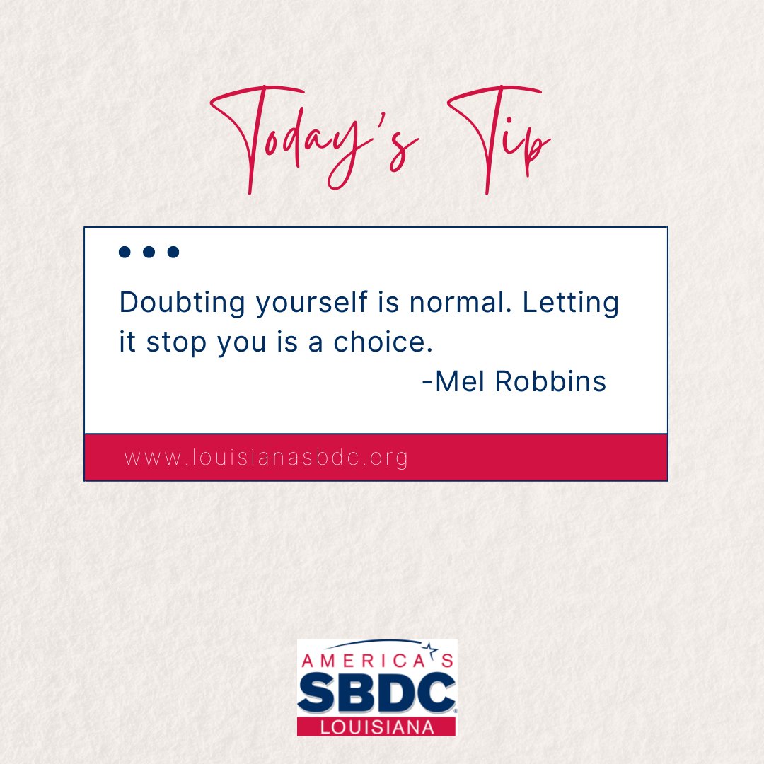 LSBDC's tweet photo. Success can't happen without bravery and determination. Make your effort match your confidence!
https://t.co/9uzg9WfdQN
#LSBDC #businessquote #entrepeneur https://t.co/S4XcTnPkb5