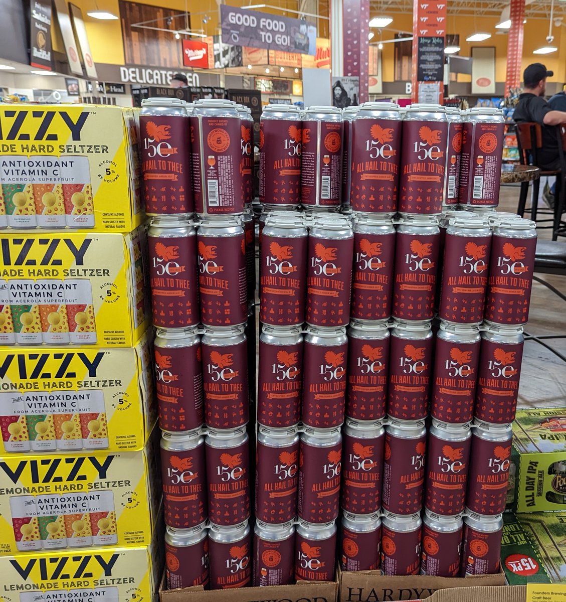 If anyone is looking for All Hail to Thee — #VTFoodScience and <a href="/Hardywood/">Hardywood Brewery</a>'s new limited edition collab beer — around Blacksburg, the Kroger on S Main has plenty! Get it while you can!

Learn more about #AllHailtoThee ▶️ vtx.vt.edu/articles/2022/…

<a href="/VTFermentation/">VT Fermentation</a> #FightinHokiesLager