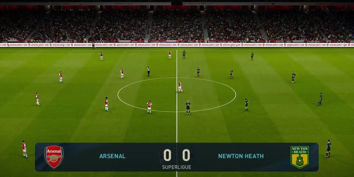 SuperLigueRp's tweet photo. Coup d'envoie a l'Emirates stadium dans ce match opposant @rp_gunners et @NewtonHeath_RP⚽️! https://t.co/yUyYpHeptv