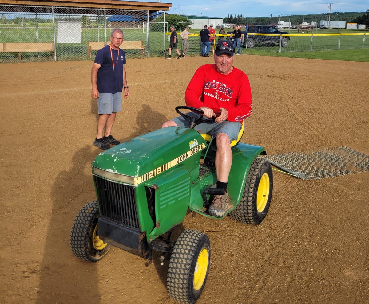 Onanole Sporty's Originals grounds crew preparing for the Championship weekend on  Sunday, July 10