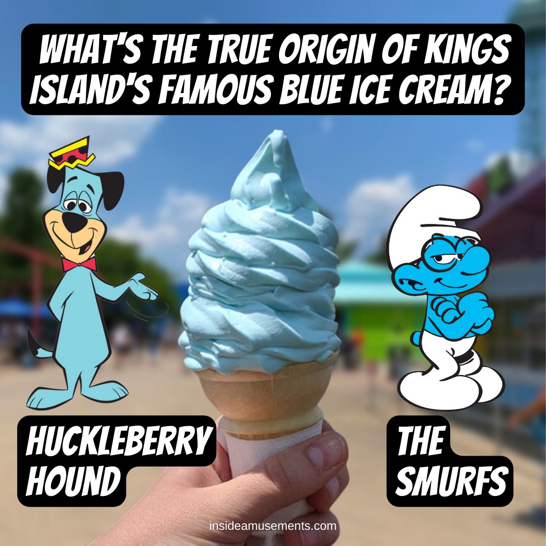 inamusements's tweet photo. It's time to settle this once and for all!

@KingsIslandPR 
#kingsisland #blueicecream #huckleberryhound #thesmurfs #hannabarbera #icecream #amusementpark https://t.co/PSCqF3jzVd