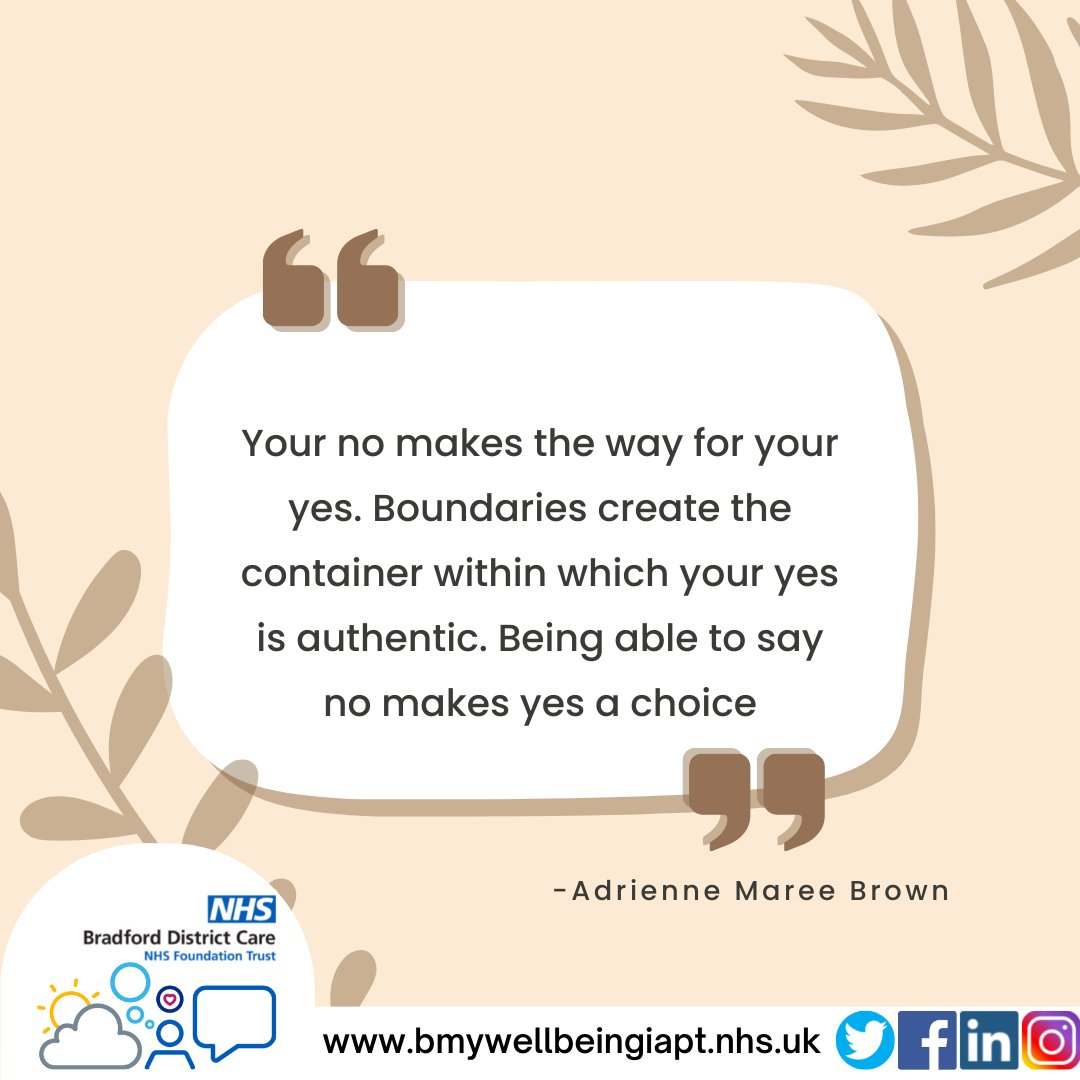 “Your no makes the way for your yes. Boundaries create the container within which your yes is authentic. Being able to say no makes yes a choice.” - Adrienne Maree Brown
#QuoteOfTheWeek