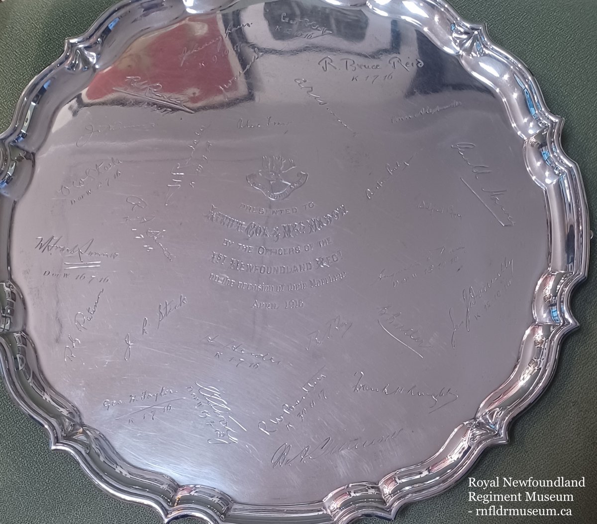 "Love flourishes everywhere. Many soldiers encounter love while in service... These salvers are one example of soldiers supporting each other in matters of the heart..."

rnfldrmuseum.ca/the-silver-sal…