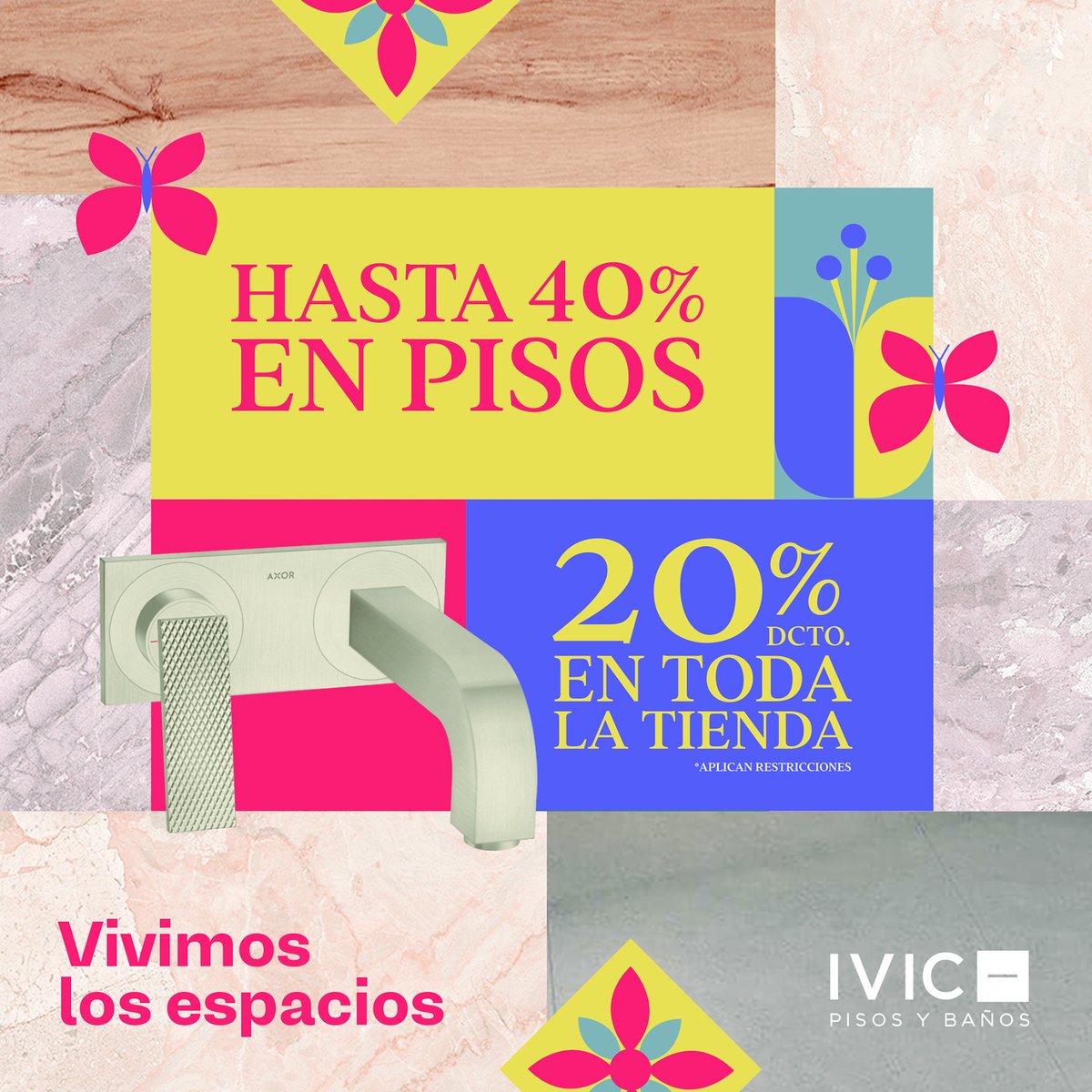 Aprovecha este verano para remodelar tu casa, con IVIC LAMOSA, que tiene el mayor inventario de pisos de Sonora, variedad y calidad con descuentos de hasta el 40%.
Boulevard Ignacio Soto esquina Lampazos.
6622 15 30 90.