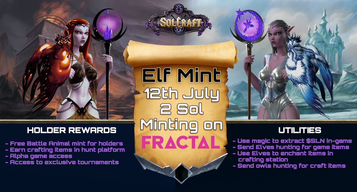 solcraftgame's tweet photo. If you missed getting in early on our Dwarfs then this is your last chance to join a SolCraft mint before Alpha game release. We relentlessly build value into all our NFT's. Get yours on Fractal July 12th https://t.co/MKe70uoRH5 
 WL details in Discord:  https://t.co/PUvhtfCTZa https://t.co/bHOf57Osrf