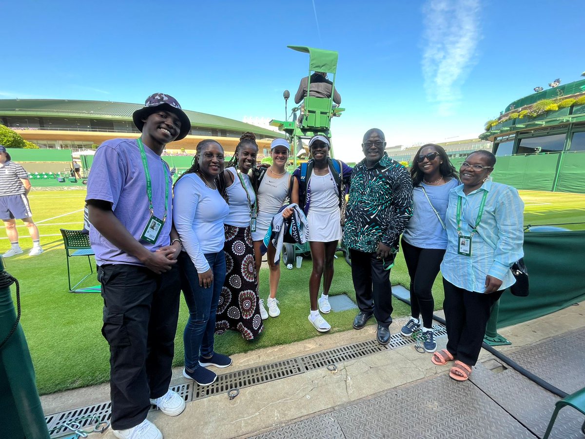 MEsipisu's tweet photo. Angela Okutoyi and Netherlands' Rose Marie Nijkamp have reached the #Wimbledon doubles junior finals. Famous result on famous Court. https://t.co/u0ctML3FEK