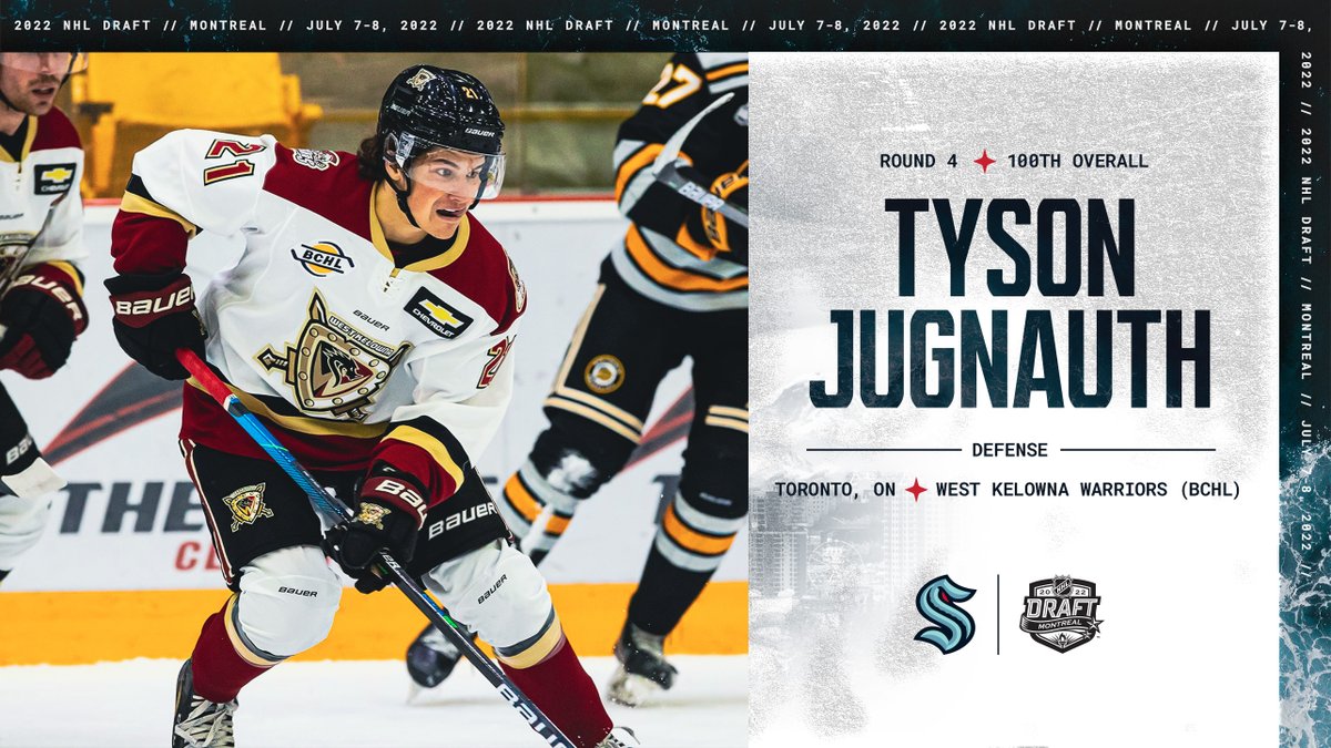 💯💯💯

With the 100th overall pick, the #SeaKraken select Tyson Jugnauth.