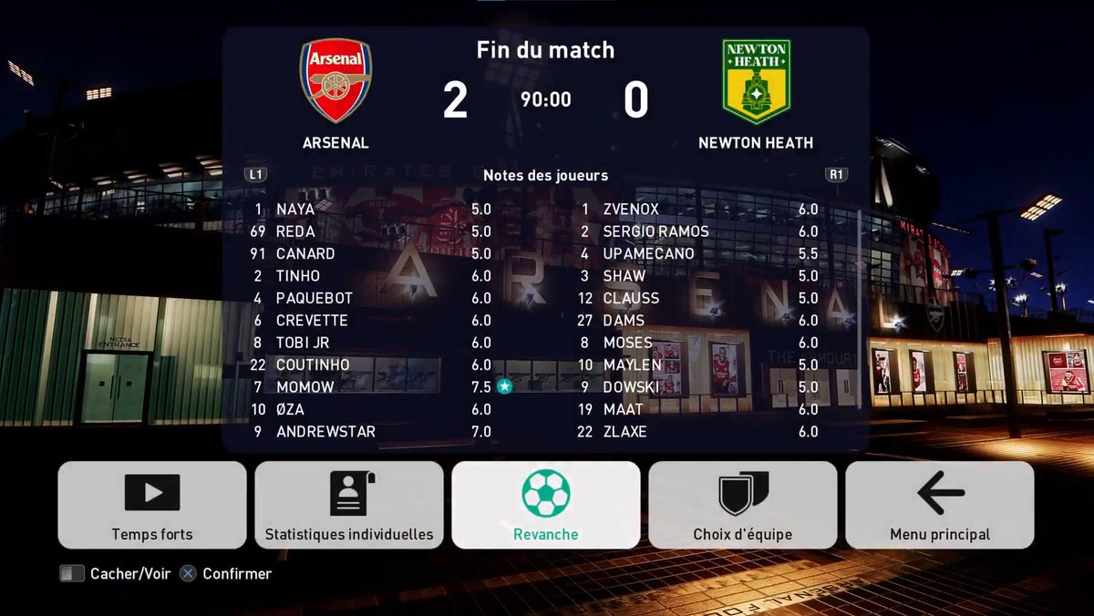 SuperLigueRp's tweet photo. @rp_gunners s'impose 2-0 face a @NewtonHeath_RP 
grâce à un doublé de Momow ! https://t.co/A10wo5fPhk