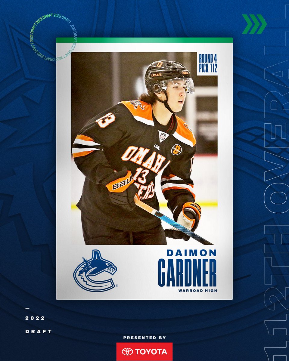 With the 112th selection in the 2022 #NHLDraft, the Canucks select, Daimon Gardner!

<a href="/ToyotaPacific/">Toyota Pacific</a> | #Canucks