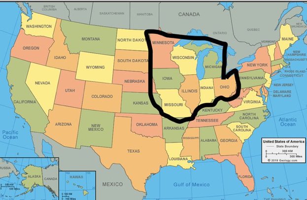 KFILE's tweet photo. This is the Midwest. Willing to allow ND/SD and Nebraska/parts of western PA too. https://t.co/j3ndi4TU1V