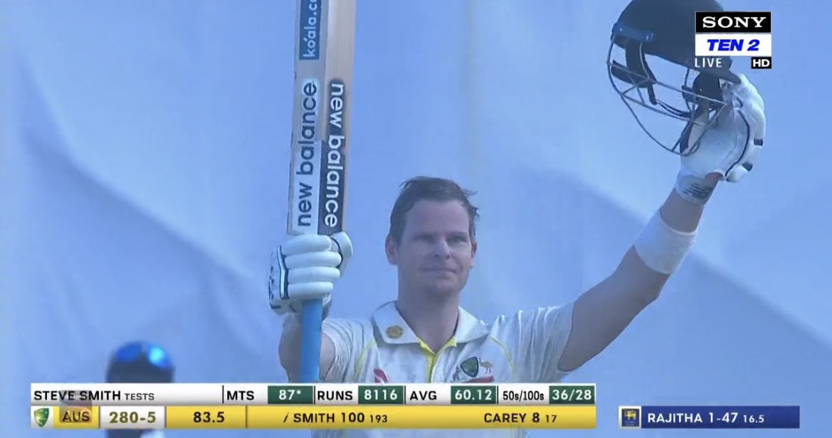 Bhavna0003's tweet photo. King is back @stevesmith49  💯🔥🔥❤️🩸 #cricketnews #AUSvsSL https://t.co/a5R32bGEds