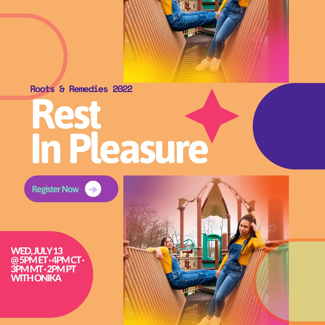 Praxis_Project's tweet photo. Pleasure In Praxis - Check out our 2022 Roots &amp; Remedies program! 

From July 11-15th each day offers space for you to practice pleasure and self-love!

Register🔗 https://t.co/alqBG6ucNA https://t.co/hJVCWJ5LVQ