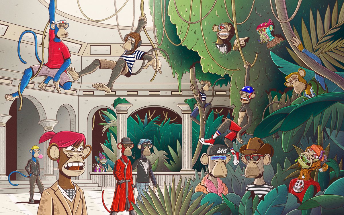 For the next thirty minutes, Jenkins showed <a href="/JessicaApe1980/">jessica1980.eth</a> around the top levels of the Great Ape Society. In one direction there were faux ruins and in another, lush jungle vines. Scattershot and mismatched luxury aimed to appeal to literally everyone.