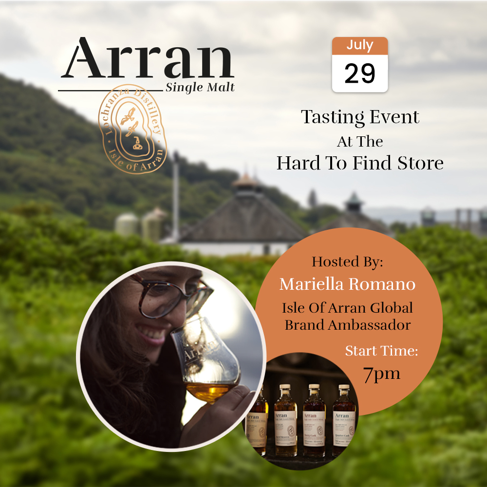 Tickets Now Available For Our @Arranwhisky Tasting Event! Taking place at the @HTFWhisky store on July 29th at 7pm. Purchase Here: ow.ly/3AYP50JRvAq Spaces are limited, so please purchase your tickets early to avoid disappointment. #arransinglemalt #whiskytasting