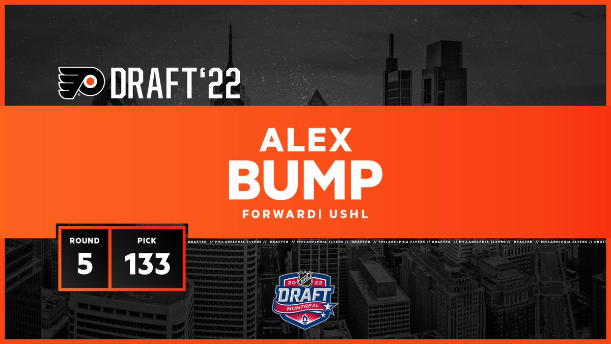 🔶 WELCOME TO PHILLY! 🔶

With our fifth round pick (133rd overall) in the 2022 #NHLDraft, we have selected forward Alex Bump.