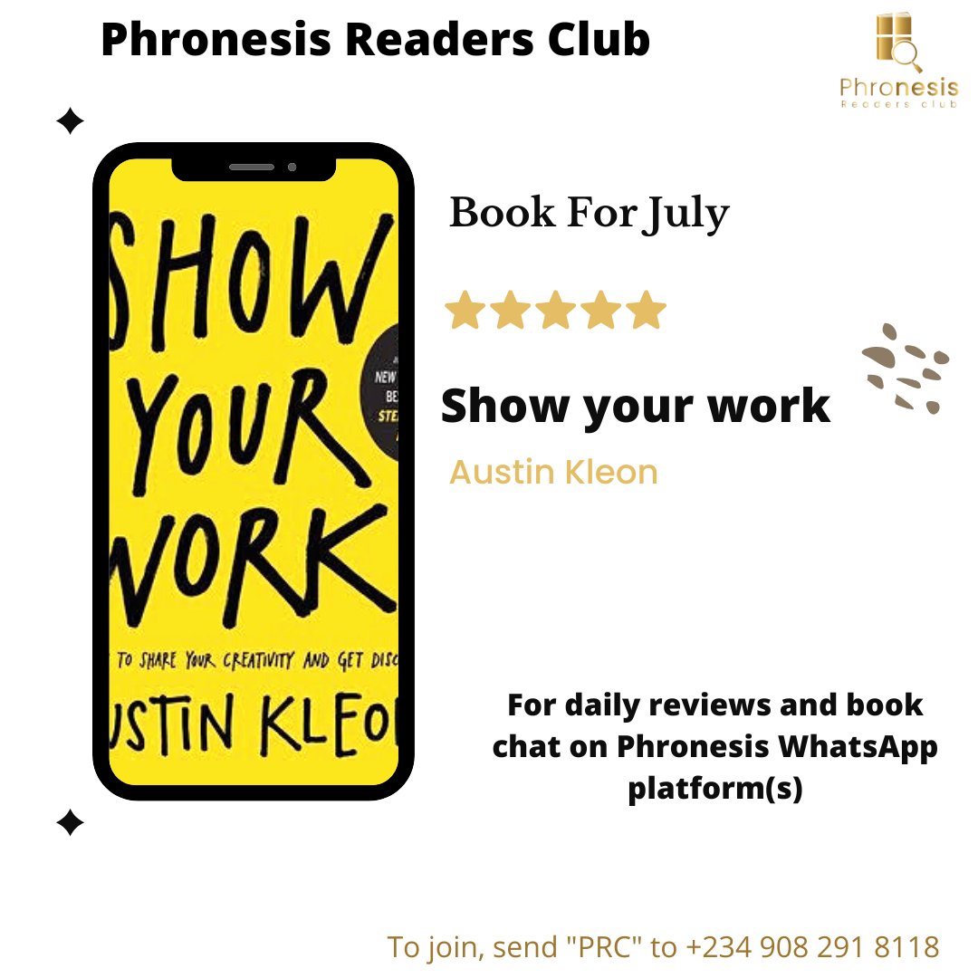 PhronesisClub's tweet photo. We started the month of July with this great book. After the success of our FLIGHT Leadership Conference, reading this is a great way to maintain the Flight #showyourwork #austinkleon #Julybook #BookTwitter #peterobi #readerscommunity #bookclub #readersclub https://t.co/hSpL1LTHOc