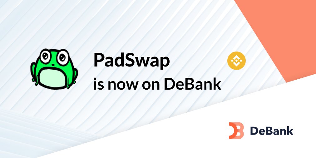 PadSwap's portfolio is now tracked on debank.com! (<a href="/BNBCHAIN/">BNB Chain</a> version)

Hat tip to all <a href="/ToadNetwork/">🐸TOAD.Network🐸</a> voters! $TOAD
debank.com/vote/14487