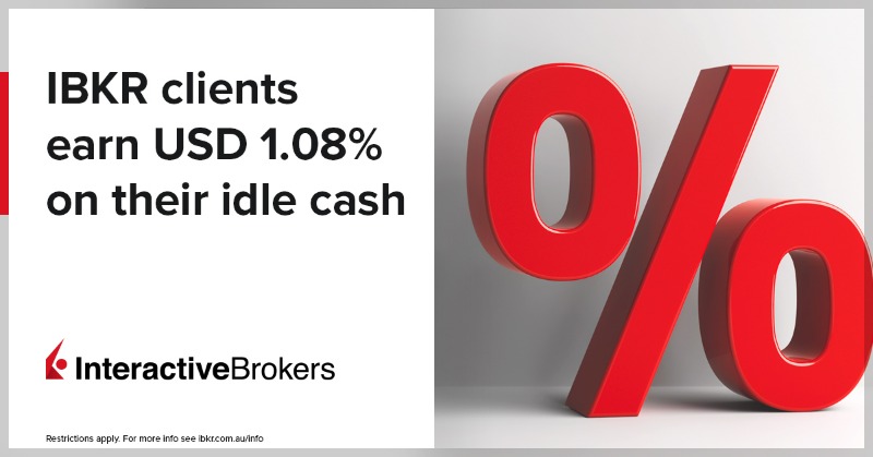 IBKR's tweet photo. What interest rate does your broker pay? Interactive Brokers’ clients earn USD 1.08% on idle cash balances.