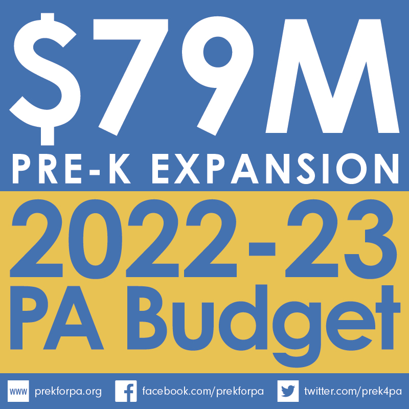 #Prek wins in @GovernorTomWolf final #PABudget with $79M included for high-quality #prek. This increase has the potential to serve thousands more children across the commonwealth! #iamprek #KeepEarlyLearningStrong