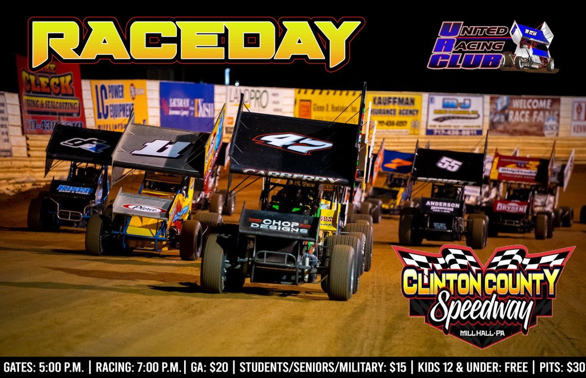 racing_united's tweet photo. It’s RACEDAY for the first time in series history at Clinton County Speedway! 🏁

Racing starts at 7! 

📸: @RealJesseLee https://t.co/Ibx0CBHjHg