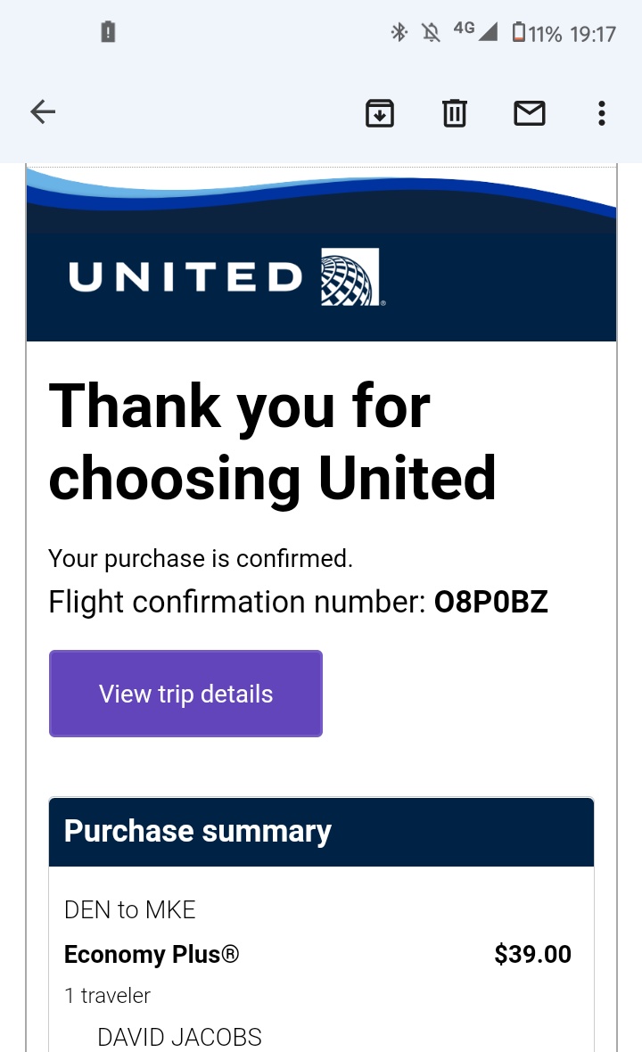 KelJa070's tweet photo. Another day, another email not meant for me. Flying to Milwaukee! #ThanksDavid https://t.co/wxI7rbTRG5