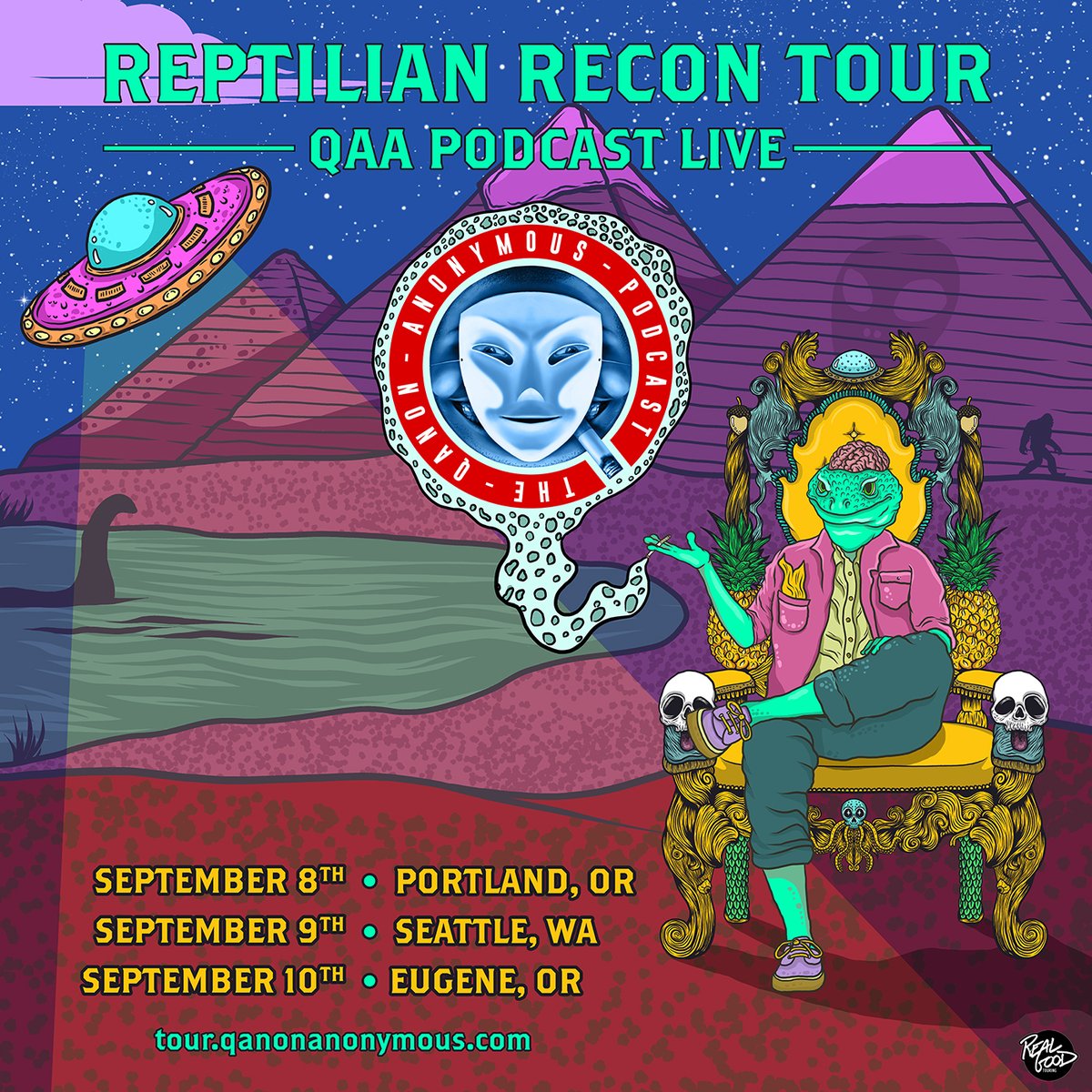 ON SALE NOW: @QanonAnonymous visits Polaris Hall on Sept. 8! Exploring online fever swamps and deranged history, the podcast covers the best conspiracy theories of our era. See them LIVE on the 'Reptilian Recon' Tour — tickets are on sale now! TIX 🎟️ bit.ly/QAAPod2022