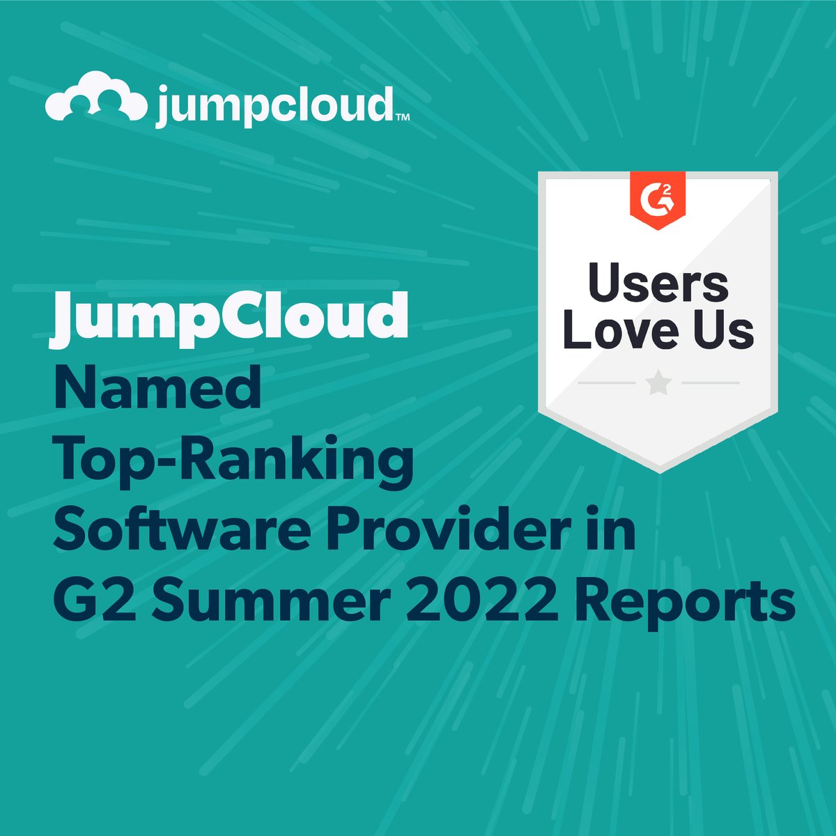 JumpCloud's tweet photo. The @G2dotcom Summer 2022 Reports are in, and JumpCloud has been named the top-ranking software provider and is the first-place leader in 12 reports! 🙌 

Our blog details the reports and rankings from #IT professionals. 
https://t.co/1DJAYgh6ZA https://t.co/RMvhICGAPb