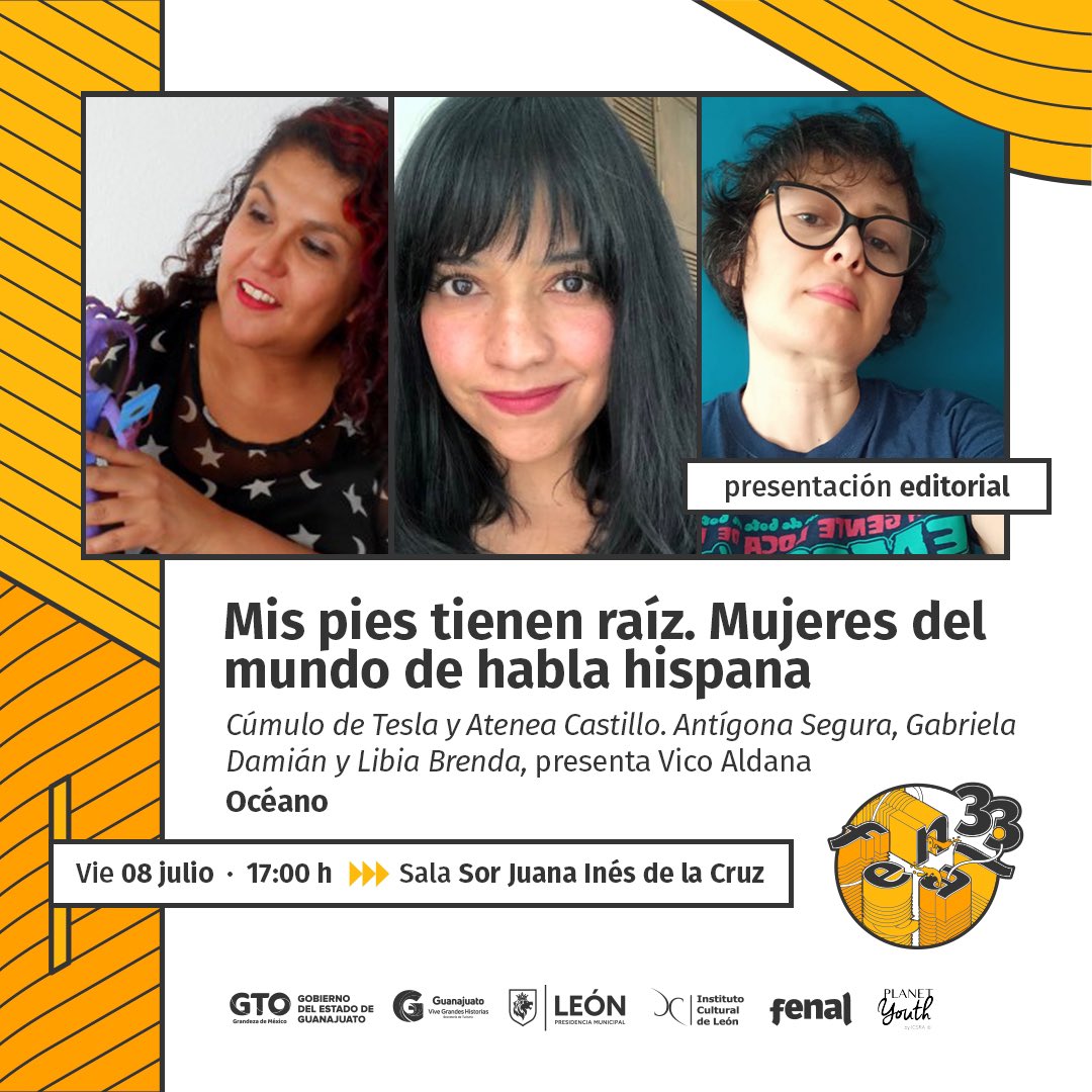 gabrielintica's tweet photo. ¡Leónguanajuato! Hoy las cumulus @antigonasegura y @tuitlibiesco en la #FENAL33 presentando #Mispiestienenraíz en la sala Sor Juana Inés de la Cruz, ¡veeengaaan! 💗 https://t.co/h7RlGBpKAw