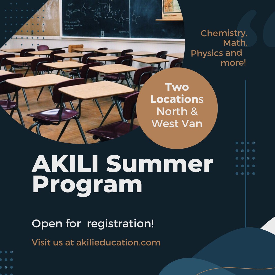 Our students get A's sign up for summer tutorials and join the A club with AKILI!!

#tutoring #northvancouvertutoring #westwancouvertutoring #academics #summerprogram
#chemistrytutoring #physicstutoring #mathtutoring #englishtutoring #inpersontutoring #onlinetutoring #gradeup