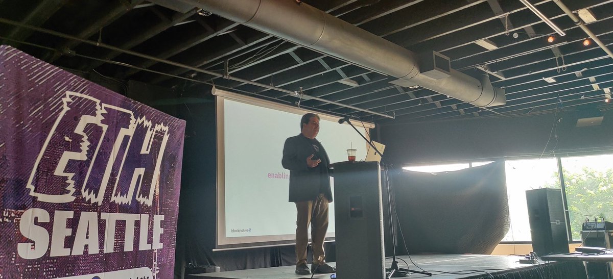 <a href="/johnjefferies/">John Jefferies | jjefferies.eth</a> from <a href="/blocknative/">Blocknative | ⛽</a> now presenting "Prepare for the Merge: How to Survive and Thrive" at <a href="/ETH_Seattle/">ETH Seattle</a> by <a href="/DystopiaLabs/">DystopiaLabs</a>!