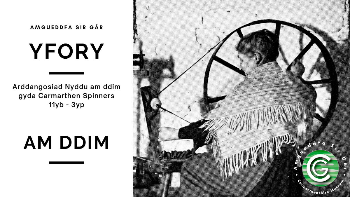 CarmsMuseums's tweet photo. Yfory: Bydd Carmarthen Spinners yn Amgueddfa #SirGâr i ddangos sut i droi gwlân yn frethyn gyda'u harddangosiadau nyddu ymarferol.  Dewch draw i gael gwybod rhagor! #TrysorauTecstilau #Abergwili https://t.co/UrsvlWn9Ad