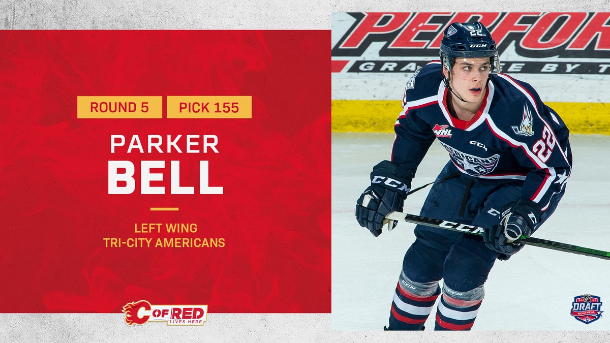 NHLFlames's tweet photo. With the 155th overall pick in the 2022 #NHLDraft, the #Flames select Parker Bell! https://t.co/9oxnbdzW0c