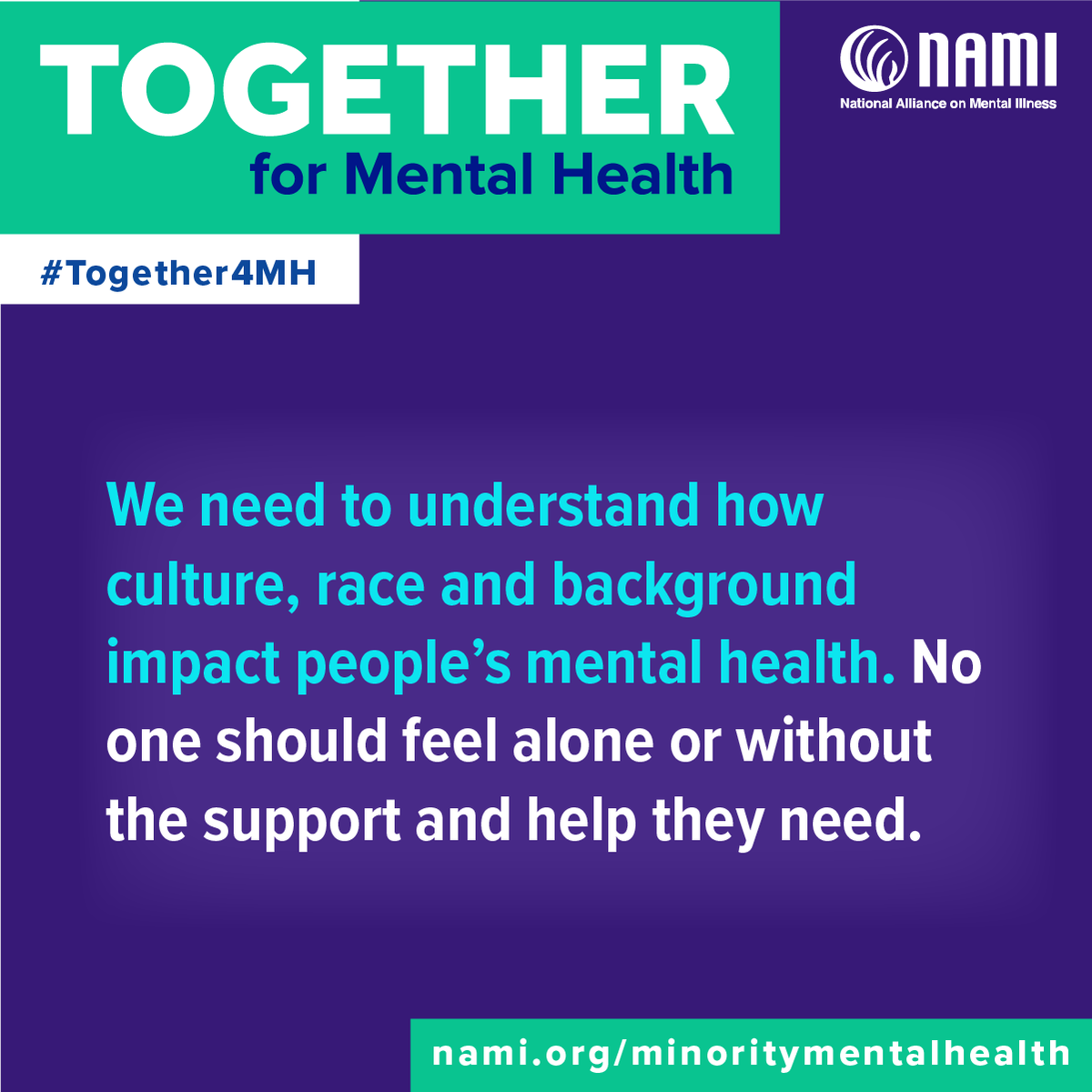 NAMIKeystonePA's tweet photo. July is Minority Mental Health Awareness Month. We need to understand how culture, race & background impact mental health. No one should feel alone or without the support and help they need. Visit https://t.co/sA6WfjiaBC for resources. #Together4MH #MMHAM #NAMIKeystonePA #nkpa https://t.co/t3L4i3YK76