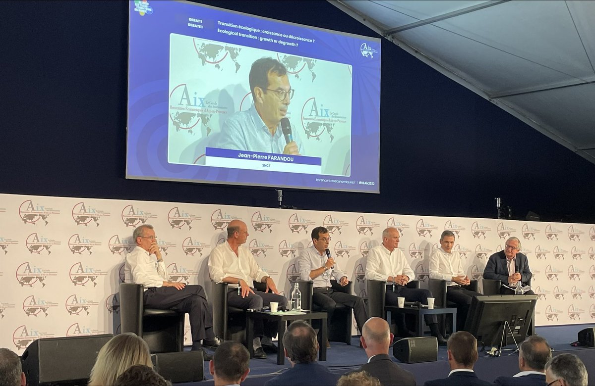 JPFarandou's tweet photo. Je l'ai souligné aux #REAix2022, le secteur des transports a une dette écologique forte.
 
Le « fer contre le carbone », c’est ma conviction.
 
Faisons X2 pour changer la France des territoires comme le TGV a changé la France des grandes métropoles. #PourNousTous https://t.co/R48Zx6MlY5