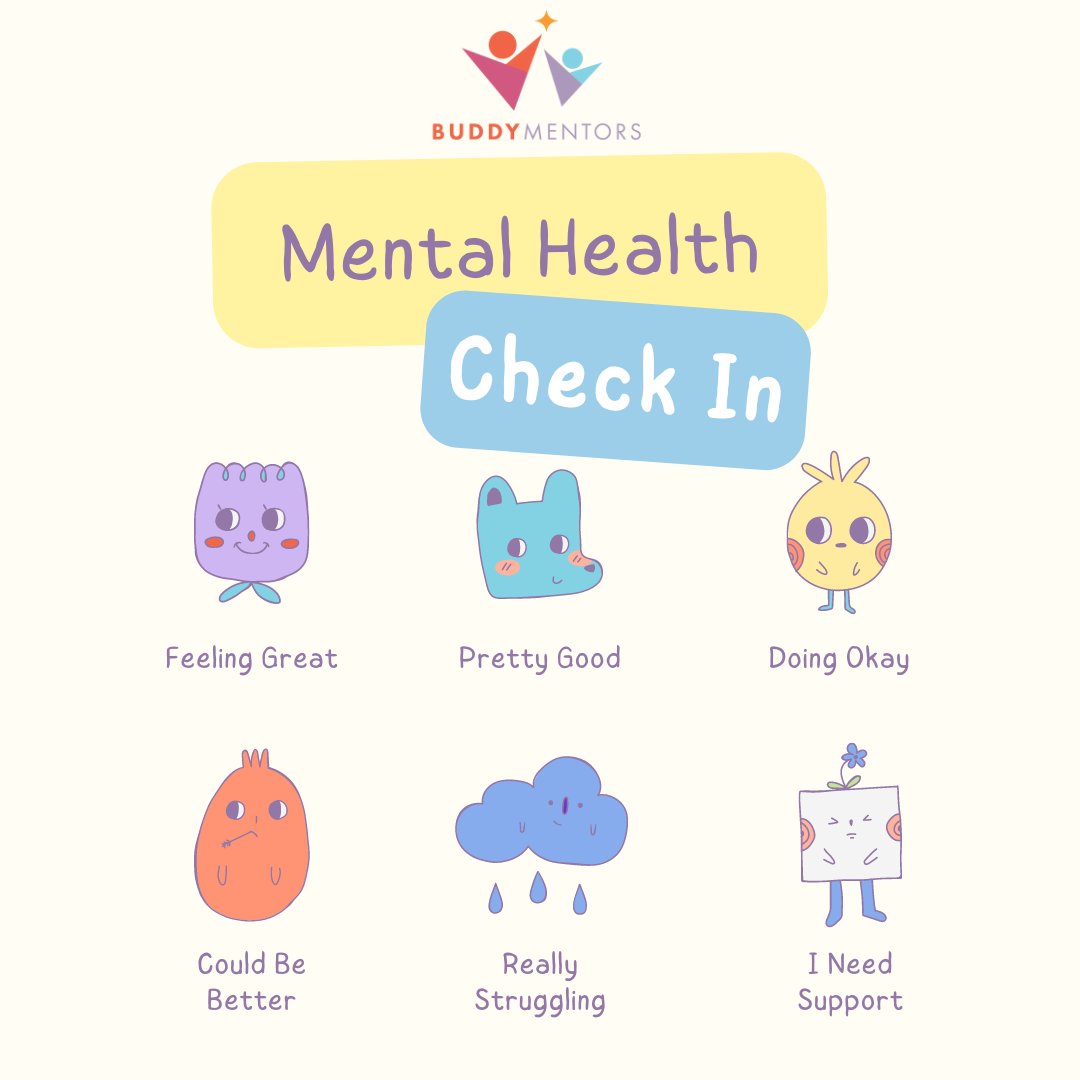 BuddyMentors's tweet photo. How are you feeling today? Check in with your Buddy. 👋

¿Como te sientes hoy? Haz un chequeo con tu Buddy. 👋 https://t.co/P1ZsB102f0