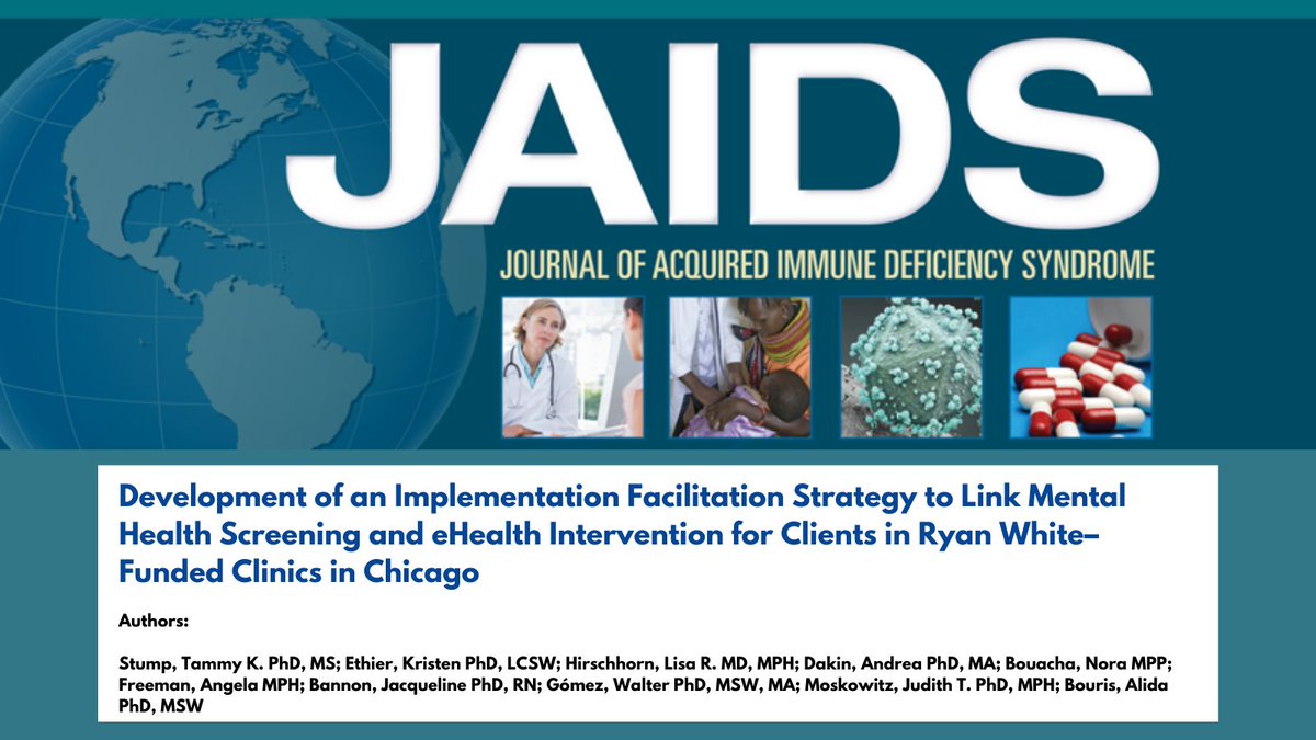 ThirdCoastCFAR's tweet photo. Dr. Stump &amp; colleagues implemented a clinic-based behavioral health screener &amp; referral to Optimizing Resilience &amp; Coping with HIV through Internet Delivery, an evidenced-based intervention. Read their article: https://t.co/Hohsb43cM9 #ImpSci #JAIDS https://t.co/v8frAEye16