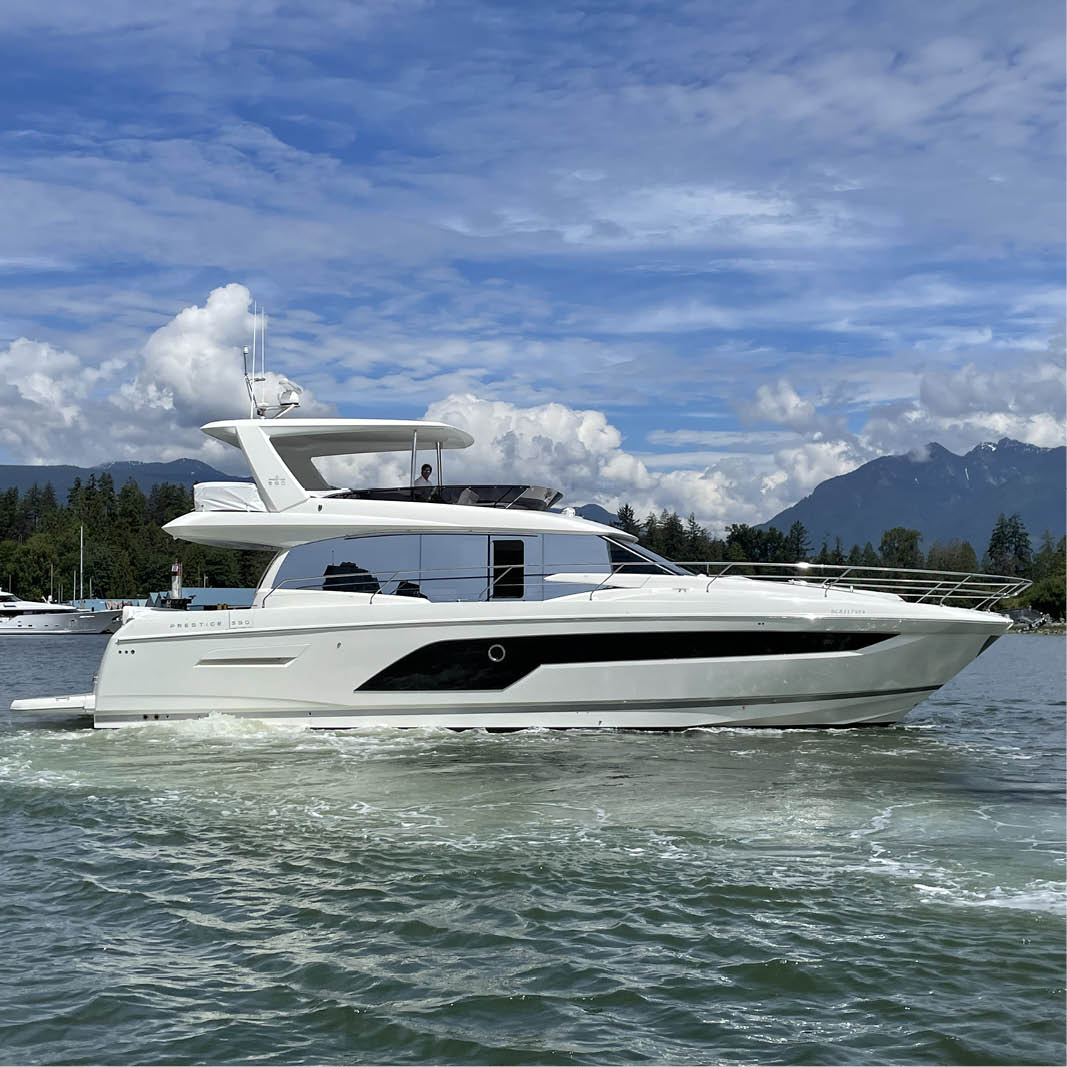 mpmercury's tweet photo. JUST ARRIVED: Prestige 590 is available now for viewings by appointment at Coal Harbour Marina. Fluid lines and excellent ergonomics are the hallmarks of the PRESTIGE 590.
https://t.co/vWHLL1QdUx
#prestigeyachts #yachtingBC #summer2022 https://t.co/DtLN6iONwa
