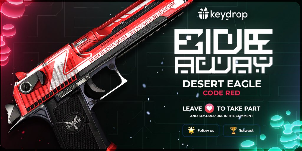 keydropcom's tweet image. Giveaway on Desert Eagle | Code Red 🎁

👊 Just leave ❤️ under the post! 
🌟 Follow us!
🏆 Retweet!
 
⏰ Wait 24 hours!

#freeskins #csgoskinsgiveaway #csgoskinsfree #giveaway #airdrop #csgocases #csgocase #csgoesport #skins #csgoskins #keydrop #keydropcom #csgo