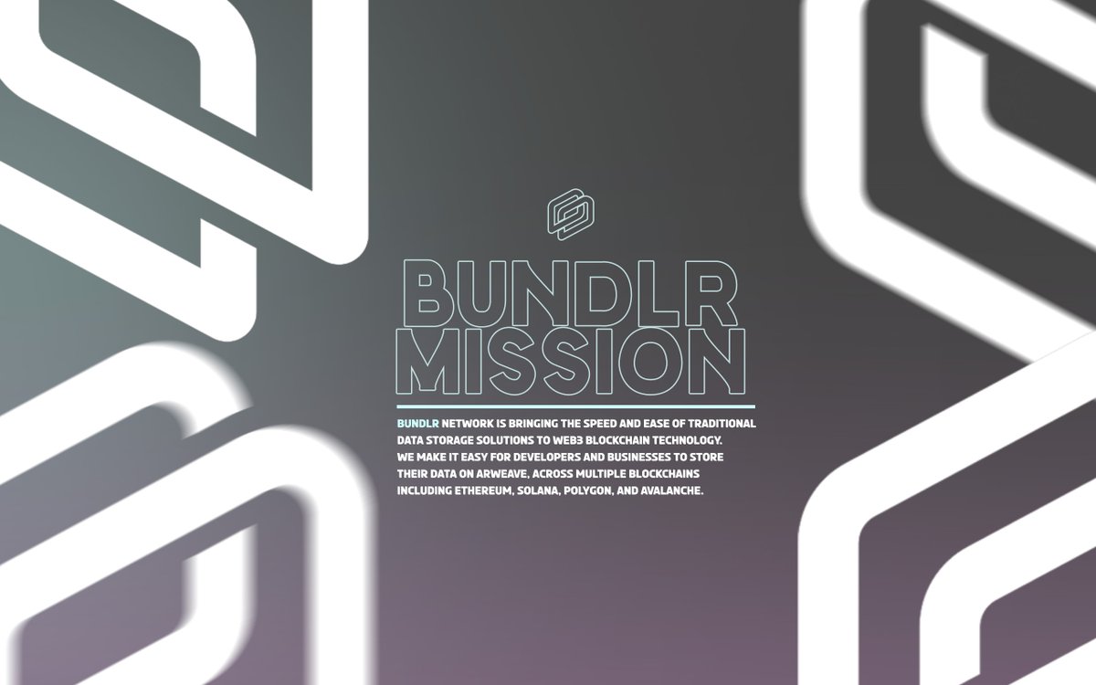 Bundlr Network is bringing the speed and ease of traditional data storage solutions to web3 blockchain technology. 

<a href="/BundlrNetwork/">Bundlr is now Irys 👁️</a> 

#Bundlr #BundlrNetwork #Web3