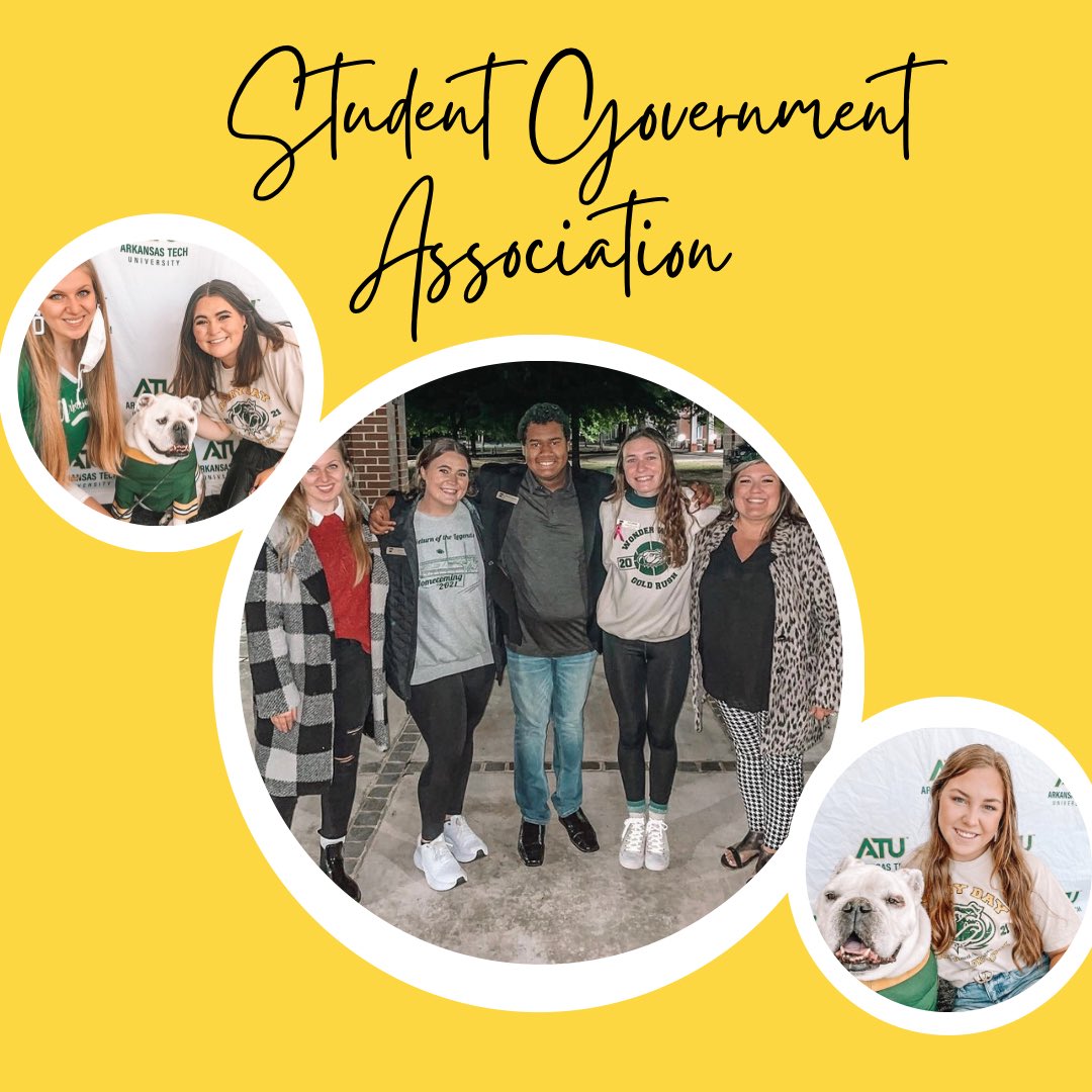 NewStudentsATU's tweet photo. Arkansas Tech Student Government Association serves as the official student voice to the Arkansas Tech University administration. SGA was founded in 1909! They help provide  support to student organizations in their academic and community endeavors. #FightOnFriday https://t.co/iteg1vF1yg