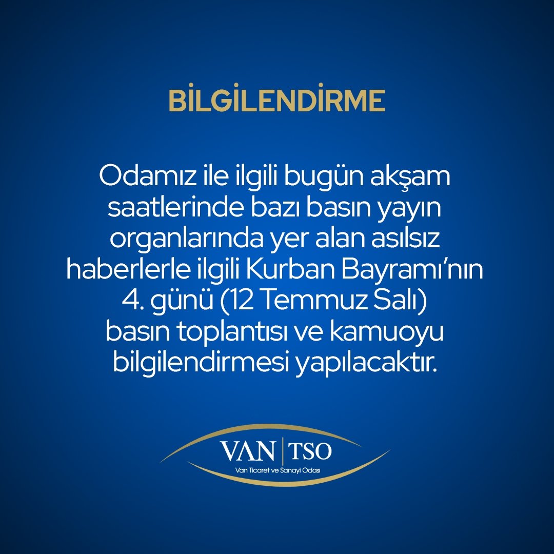 Van Ticaret ve Sanayi Odası tweet media