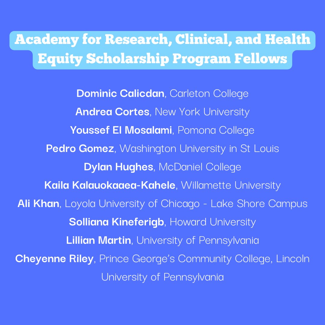 We are excited to welcome our newest ARCHES Fellows! This year, we are welcoming our fifth cohort of 10 Academy for Research, Clinical, and Health Equity Scholarship (ARCHES) Program Fellows. Stay tuned for updates! #ARCHES2022