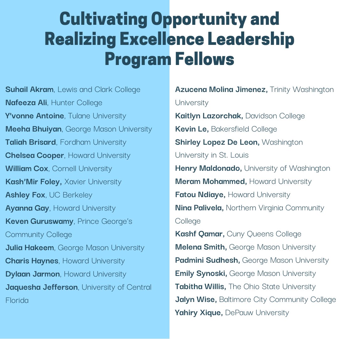 We are excited to welcome our newest CORE Fellows! This year, we are welcoming our second cohort of 30 Cultivating Opportunity & Realizing Excellence (CORE) Leadership Program Fellows. Stay tuned for updates! #CORE2022