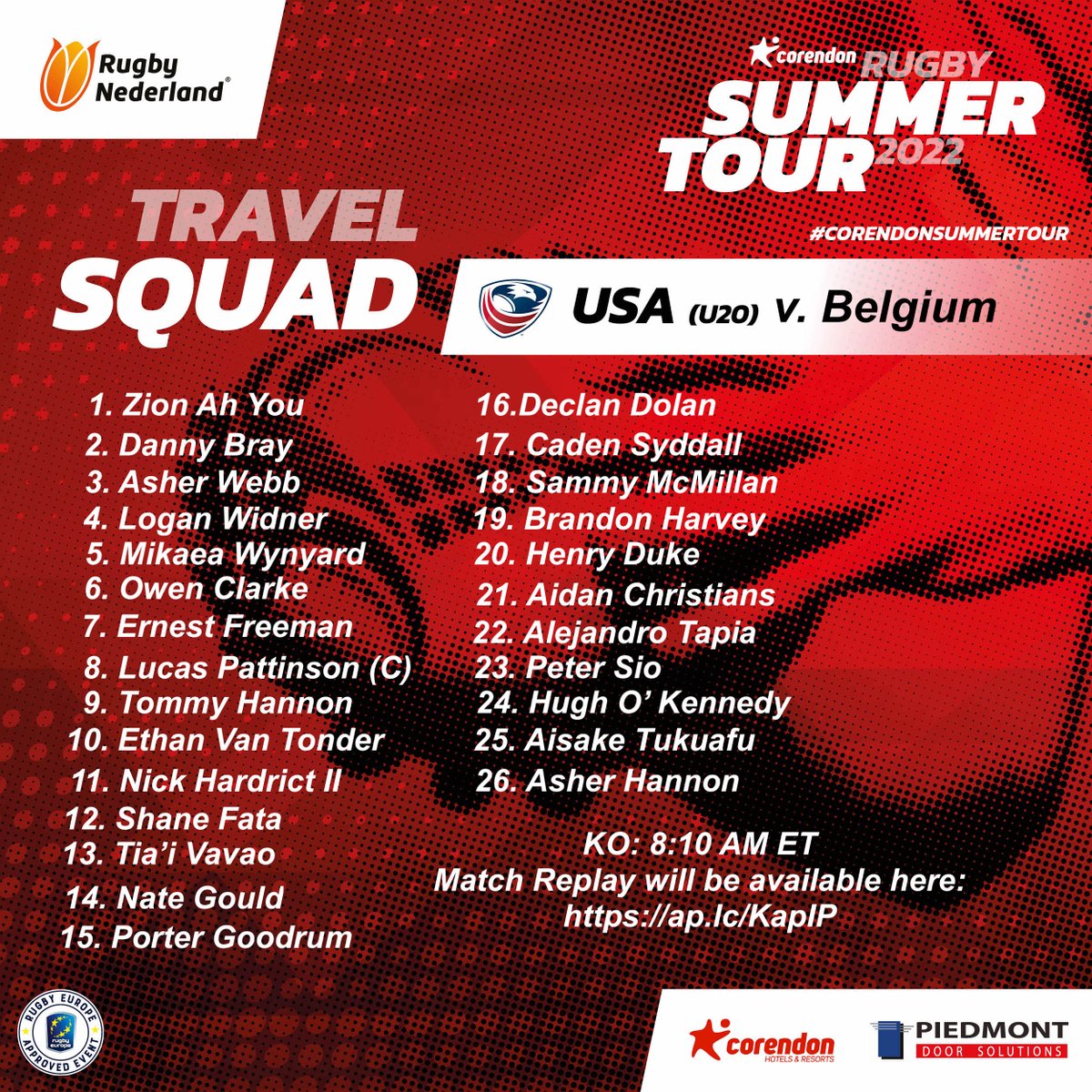 USARJNT's tweet photo. Corendon Summer Tour kicks off tomorrow with all 3 Men's Junior National Teams in action.  Live stream (U23) and match replays (U18/20) available here: https://t.co/PMD3bBkqW7 https://t.co/NYjJYrovxN